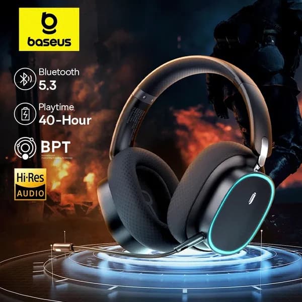 Baseus GH02 게이밍 무선 헤드폰 마이크 포함 오버이어 블루투스 5.3 2.4G RGB 헤드셋 71,100원