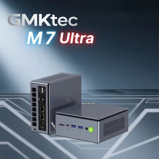 GMKtec M7 울트라 라이젠 7 PRO 6850U 미니 PC DDR5 4800MT/s PCIe4.0x4 WiFi 6E BT5.2 쿼드 디스플레이 OCulink 듀얼 2.5G LAN 컴퓨터