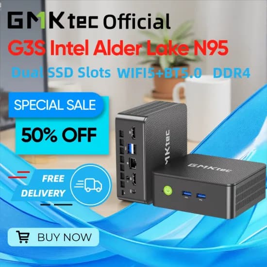GMKtec NUCBOX G3S 미니 PC 인텔 알더레이크 N95 윈도우11 프로 8GB DDR4 128/256GB PCIe M.2 SSD WiFi 5 BT5.0