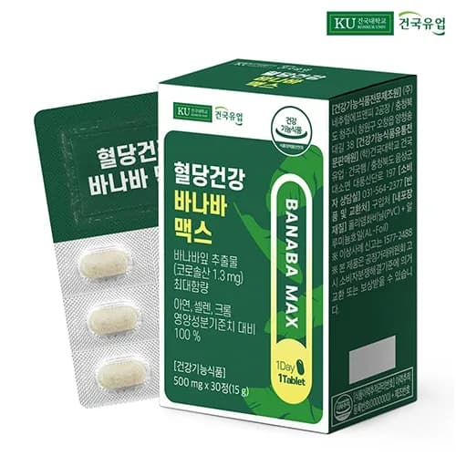 건국유업 혈당건강 바나바 맥스 30정 1개