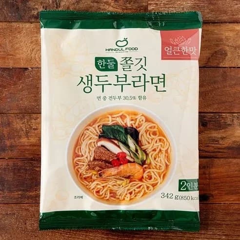 쫄깃 생두부라면(얼큰한맛) 342g(2인분) x 6봉 (무료배송)