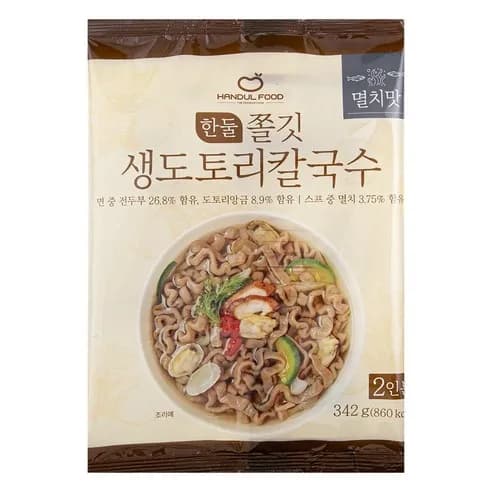 쫄깃 생도토리 칼국수(멸치맛) 342g(2인분) x 6봉 (무료배송)