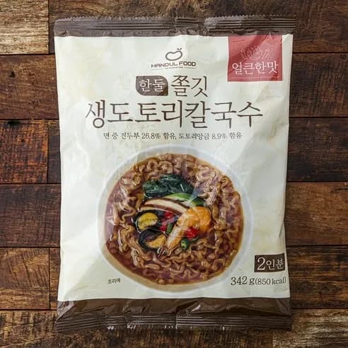 쫄깃 생도토리 칼국수(얼큰한맛) 342g x 6봉 (무료배송)