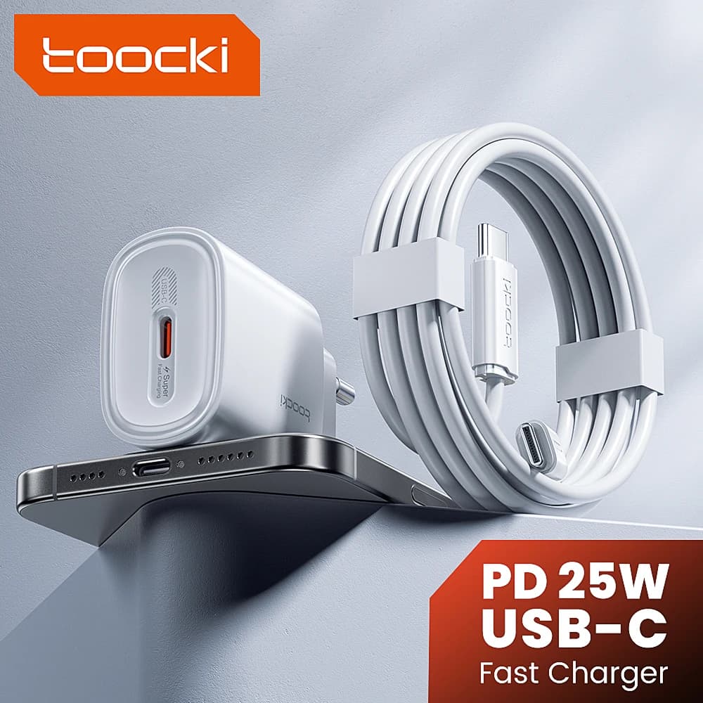 tooki 25w 미니 고속 충전기 + 60w 케이블 포함 ($5.33/무료)