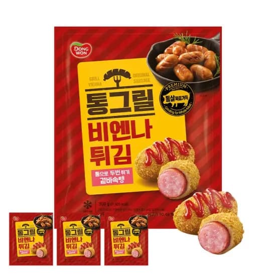 동원 통그릴 비엔나 튀김 300g 3봉
