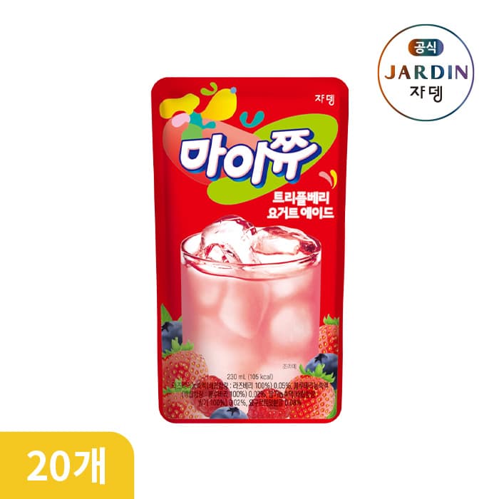 쟈뎅 마이쮸 트리플베리 요거트에이드 230ml 20개