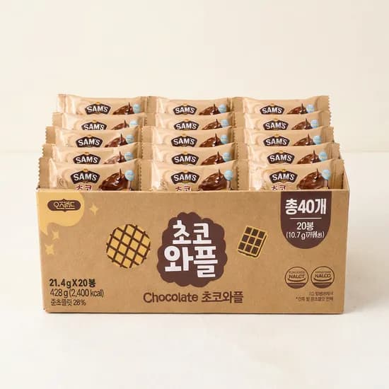 오즈랜드 초코와플 21.4g 20봉 1박스