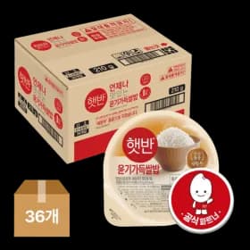 지마켓) 햇반 백미 윤기가득쌀밥 210g 36개 39780원/무배