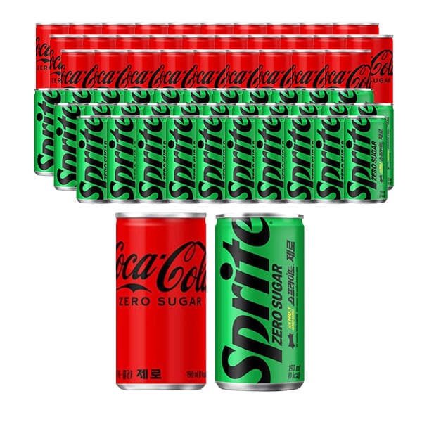 코카콜라 제로, 190ml, 30개 + 스프라이트 제로, 190ml, 30개 (19,850원) (무료)