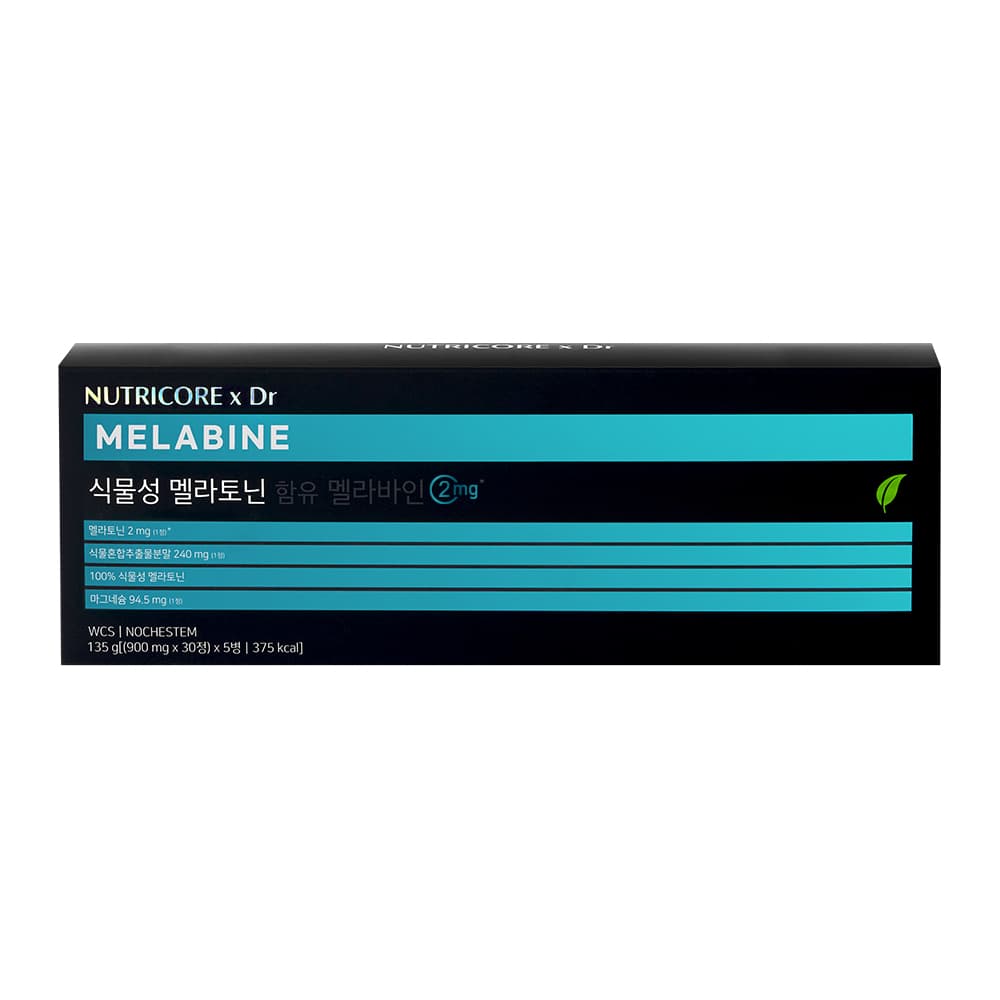 뉴트리코어 식물성 멜라토닌 함유 멜라바인2mg WCS 900mg x 150정 (5개입) (136000/무료)