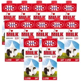 믈레코비타 멸균우유 1000ml x 12ea 20,000원 15% 쿠폰 적용시 ( 17,000원 / 무배)