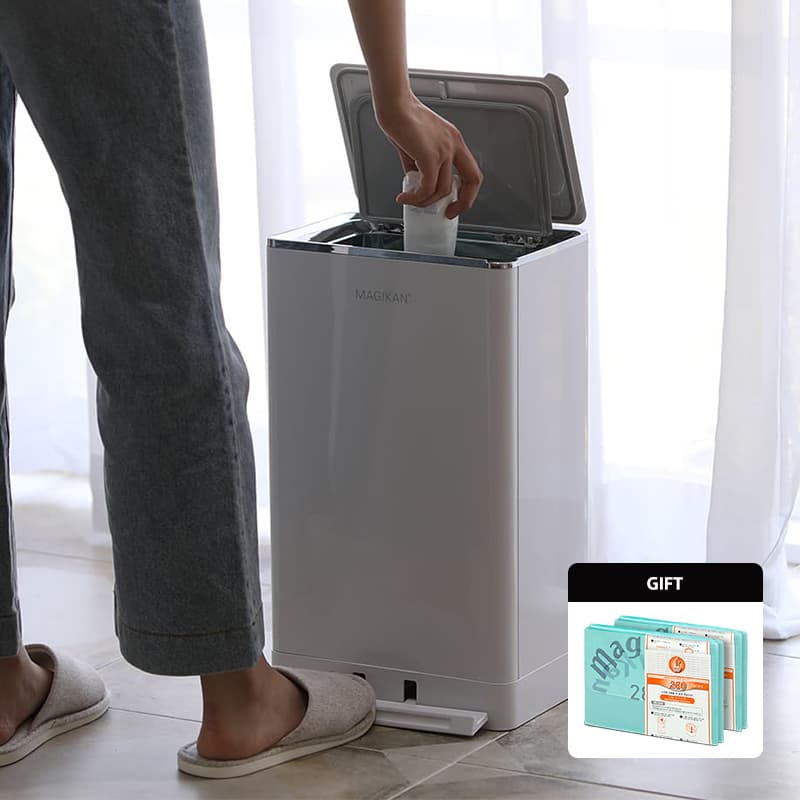 매직캔 히포 크롬 27L 쓰레기통 리필 11m 2롤