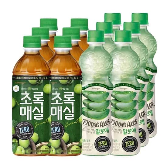 초록매실 제로+자연은 알로에 제로 혼합패키지 500ml x 12페트 (10,200원) (무배)
