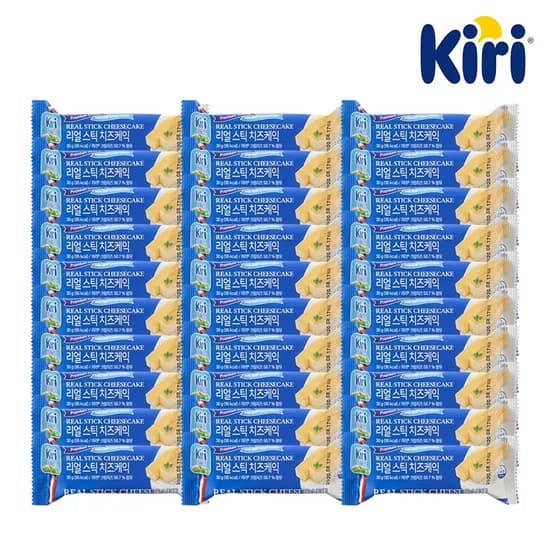 끼리 크림치즈 리얼스틱 치즈 케이크 30g 30개 (플레인+블루베리+쿠키앤크림)