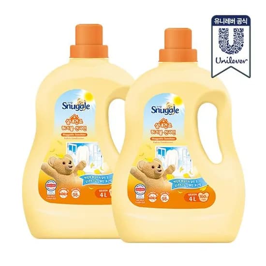스너글 실내건조 초고농축 섬유유연제 대용량 4L 2개 (28,944원)