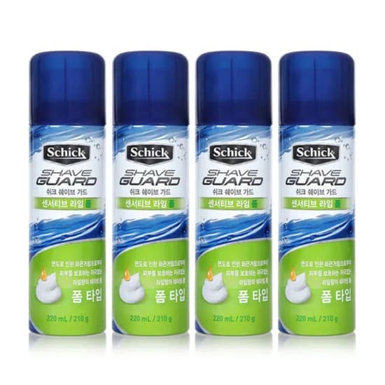 쉬크 쉐이브가드 센서티브 라임폼 210g 4개 10,830원