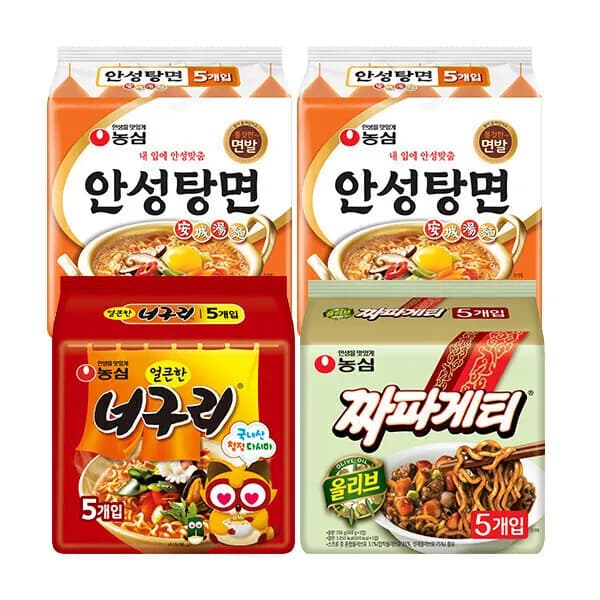 안성탕면10입+너구리5입+짜파게티5입 13,390원