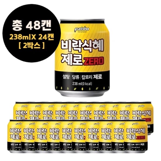 팔도 비락식혜 제로 238ml x 48캔 (19,980원 / 무배)