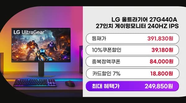 ✨한정수량✨역대가🎉LG 4K모니터 27US550(25만)/ 게이밍모니터 27G440A(24만)/ 올레드모니터 27GX700A / QHD모니터 27U631A 모니터할인행사
