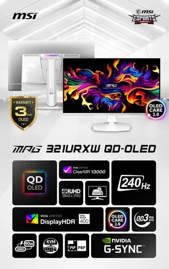 MSI MPG 321URXW QD-OLED 240 4K UHD 모니터 (최종:899,720원)