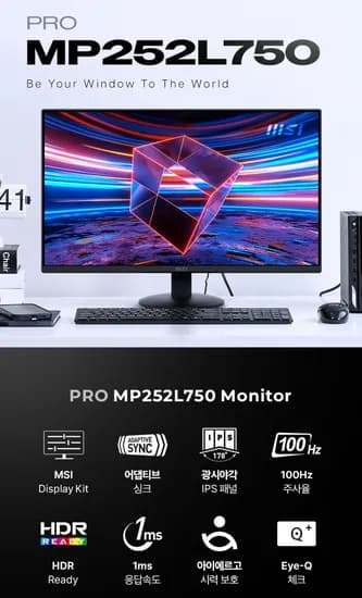MSI MP252L750 IPS 100 시력보호 무결점 모니터