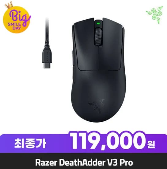 Razer DeathAdder V3 Pro 119000원 Razer DeathAdder V4 Pro 203670원