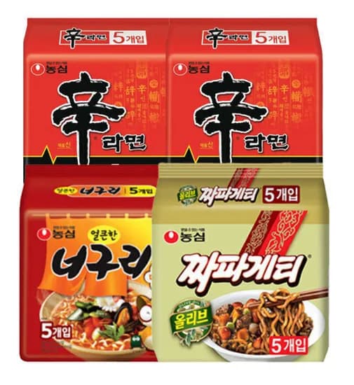 신라면 10입 + 너구리 5입 + 짜파게티 5입 (총 20봉)