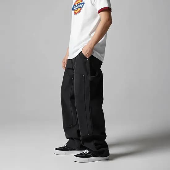 디키즈 스톤워시드 덕 캔버스 더블니 팬츠 Black 32,540원