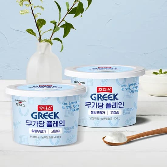 후디스 무가당 플레인 그릭요거트 400g 2개 6,600원