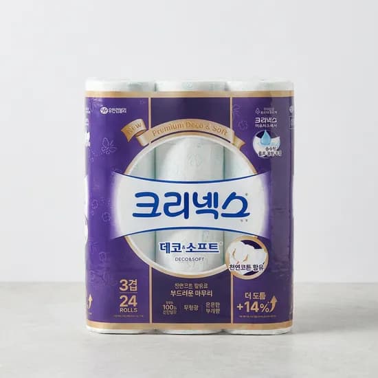 크리넥스 데코앤소프트 28m 24롤 2팩 24,400원