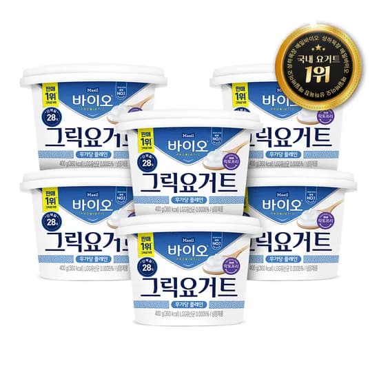 매일 바이오  그릭요거트 무가당 플레인 400g x 6개 + 그래놀라