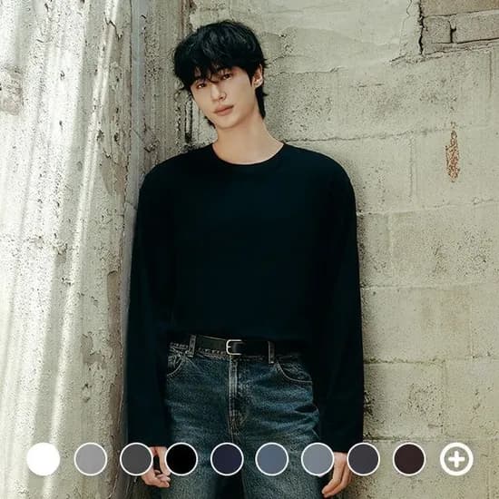 지오다노 코튼 저지 긴팔티