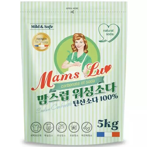 맘스럽 땀냄새제거 천연100%워싱소다5kg/ 청소고수 필수품 천연 가루세