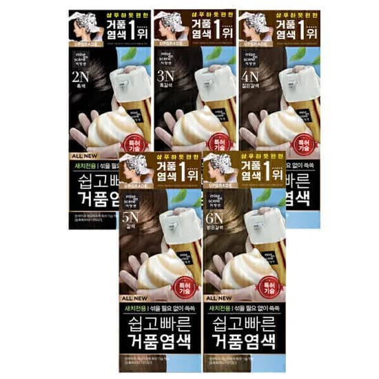올뉴 쉽고빠른 거품 염색 2개 색상선택
