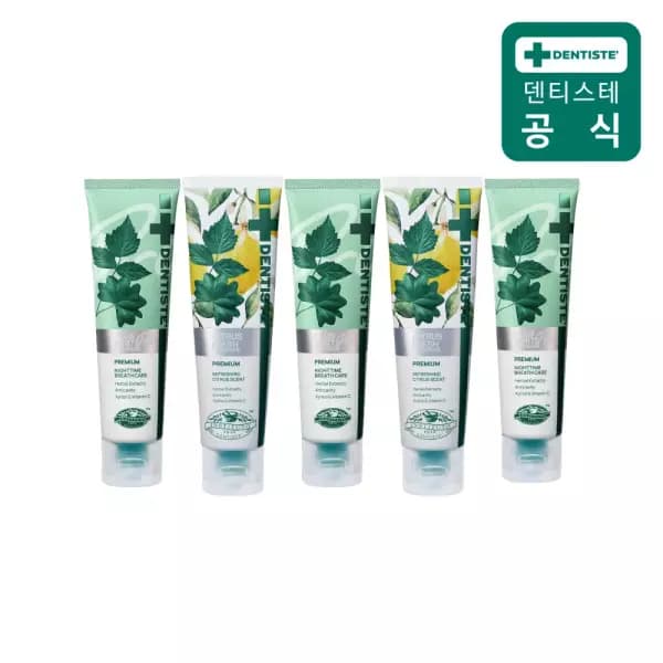 덴티스테 신제품 5종 체험팩 20g 5개 (화이트프로 3개 + 시트러스