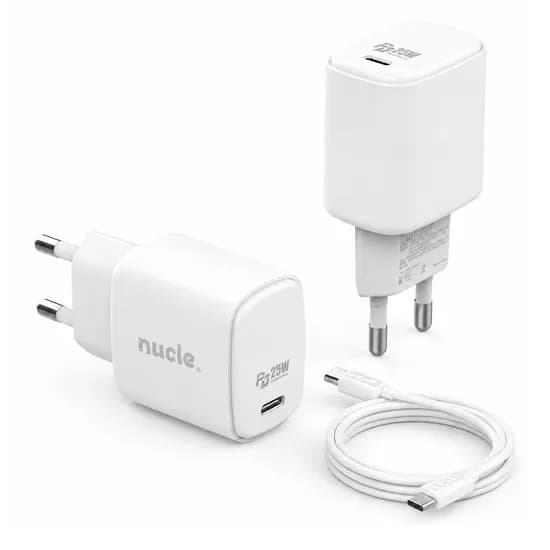 뉴클 PD 25W GaN 타입 초고속 충전기 1포트 2개 외 C to C 100W 케이블