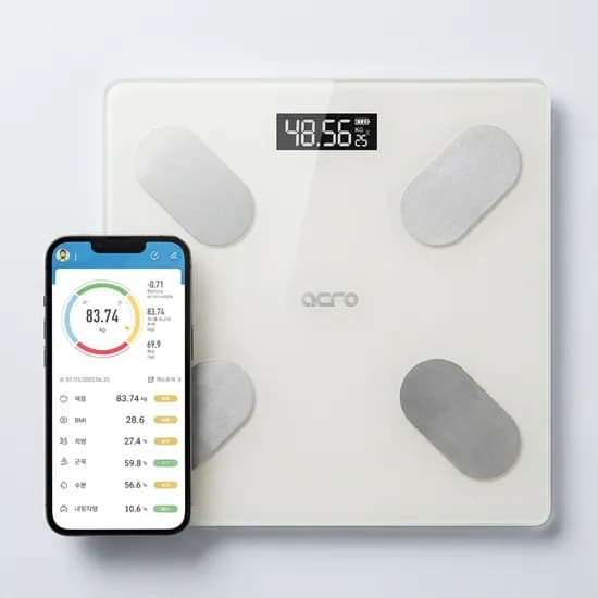 ACRO 스마트 디지털 체중계 ibody-100 화이트 1개