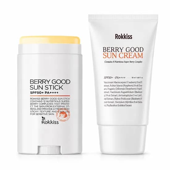 하루특가) 록키스 베리굿 선스틱 + 선크림 세트, SPF50+PA++++, 100g, 1세트