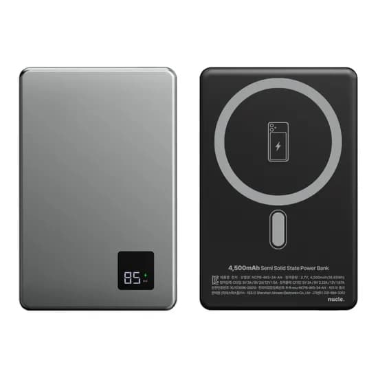 뉴클 8.9mm 초슬림 맥세이프 반고체 보조배터리 4500mAh 미드나잇 메탈 1개