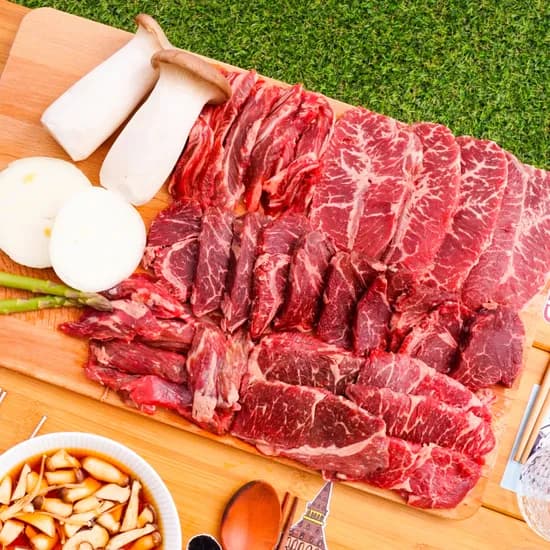 하루특가) 맛춤상회 소고기 모둠, 토시살 200g 1개 + 안창살 200g 1개 + 부채살 200g 1개 + 우삼겹 200g 1개, 1세트