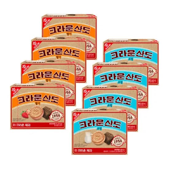 크라운산도 딸기 161gx4개 + 크림 161gx4개