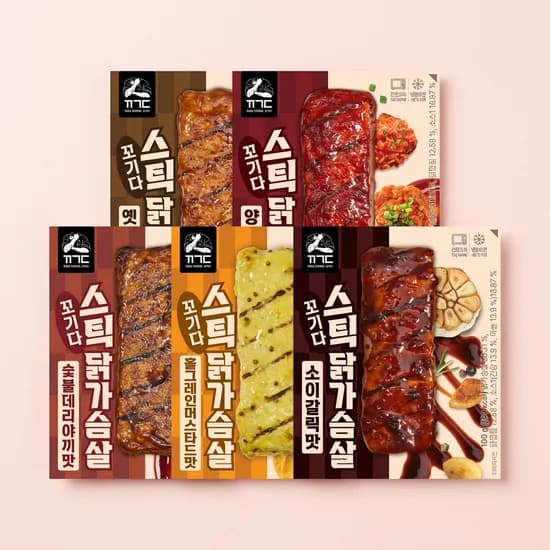 하루특가) 꼬기다 스틱 닭가슴살, 5종혼합, 100g, 20개