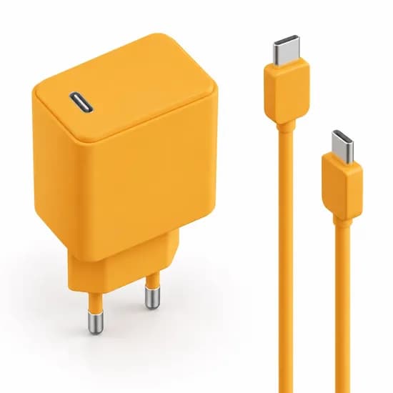 Nucle 팅글탱글 PD 20W 고속 충전기 60W C to C 초고속 케이블 오렌지 1m 1세트