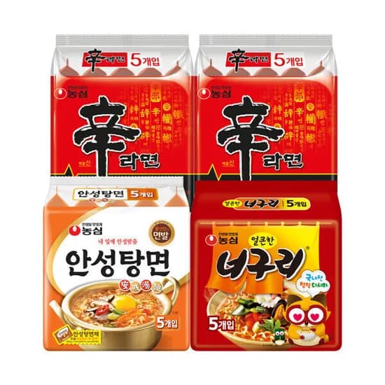 신라면 10입 안성탕면 5입 너구리 5입 총 20봉