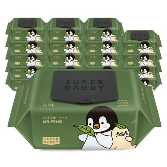슈퍼대디 82평량 아기 물티슈 캡형 70매 20팩