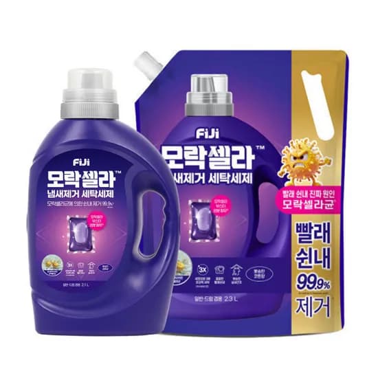 피지 모락셀라 액체세제 코튼향 용기 2.1L 리필 2.3L