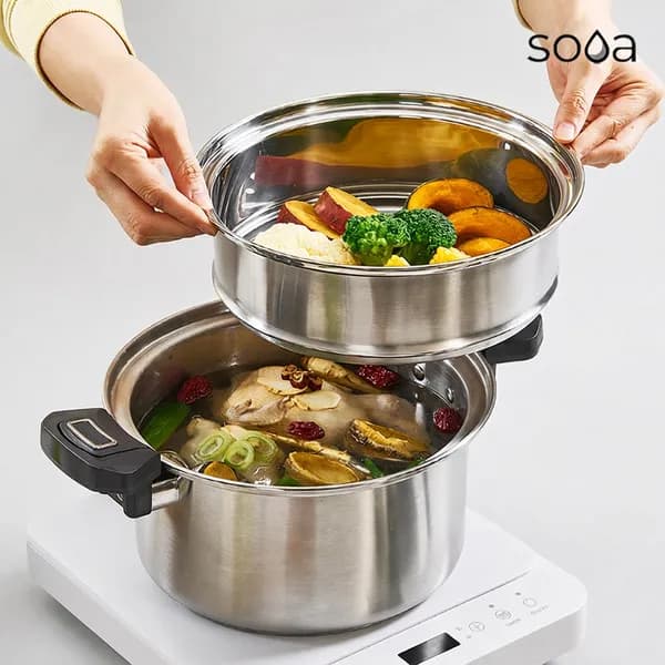 수아 두가지 요리를 한번에 7L IH 저압냄비 SN-207S 1세트