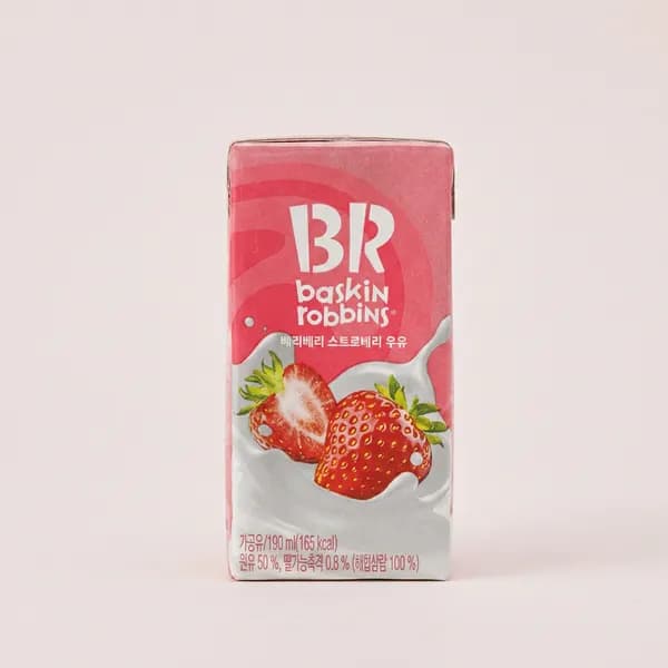 배스킨라빈스 베리베리 스트로베리 우유 190ml 24개