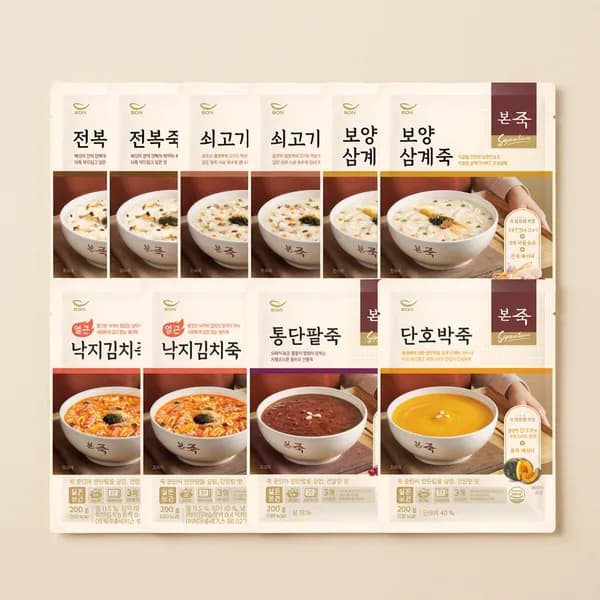 본죽 죽 200g 6종 10팩, 1세트
