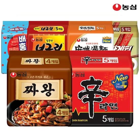 농심 신라면 10봉+짜왕8봉+너구리10봉